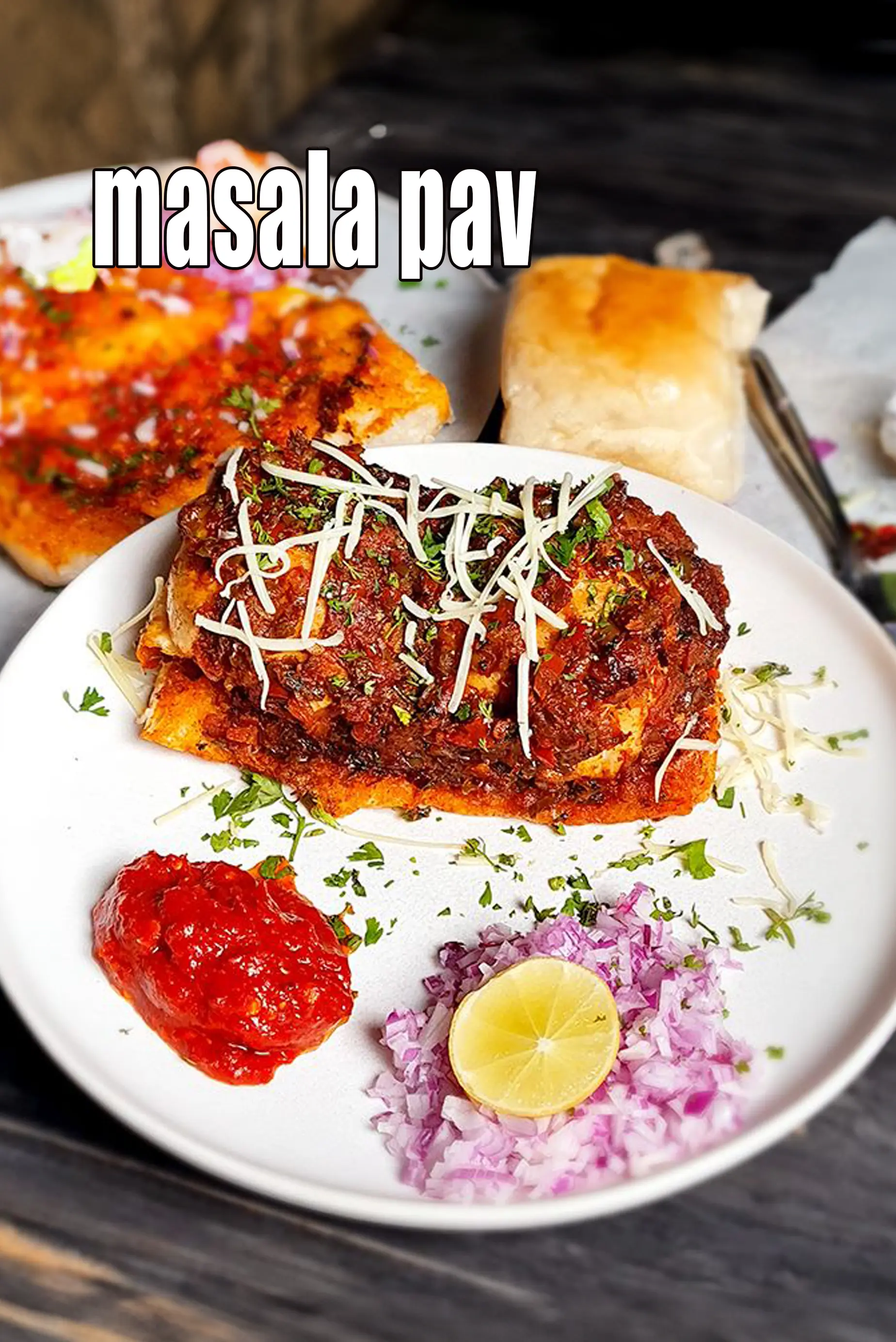 masala pav recipe | Mumbai street style masala pav | masala pav roadside snack |