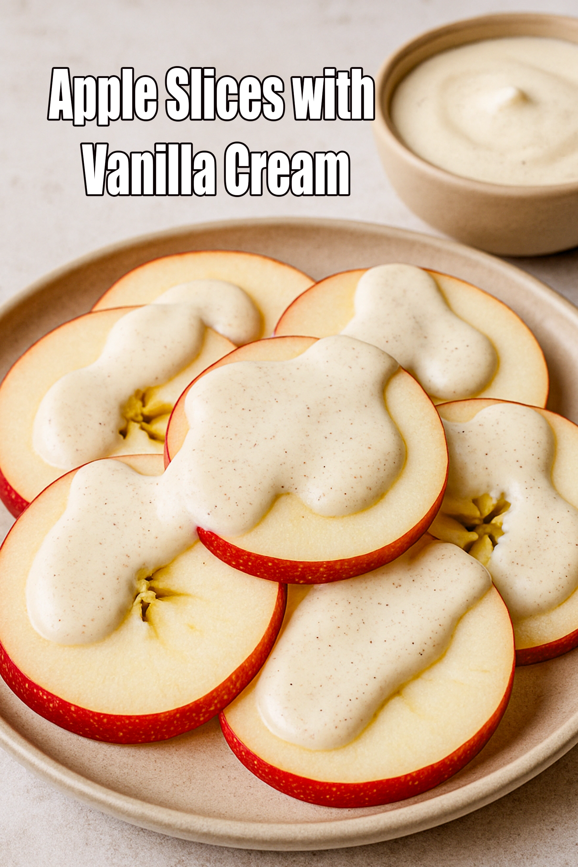 Apple Slices with Vanilla Cream ( Low Calorie Healthy Cooking)