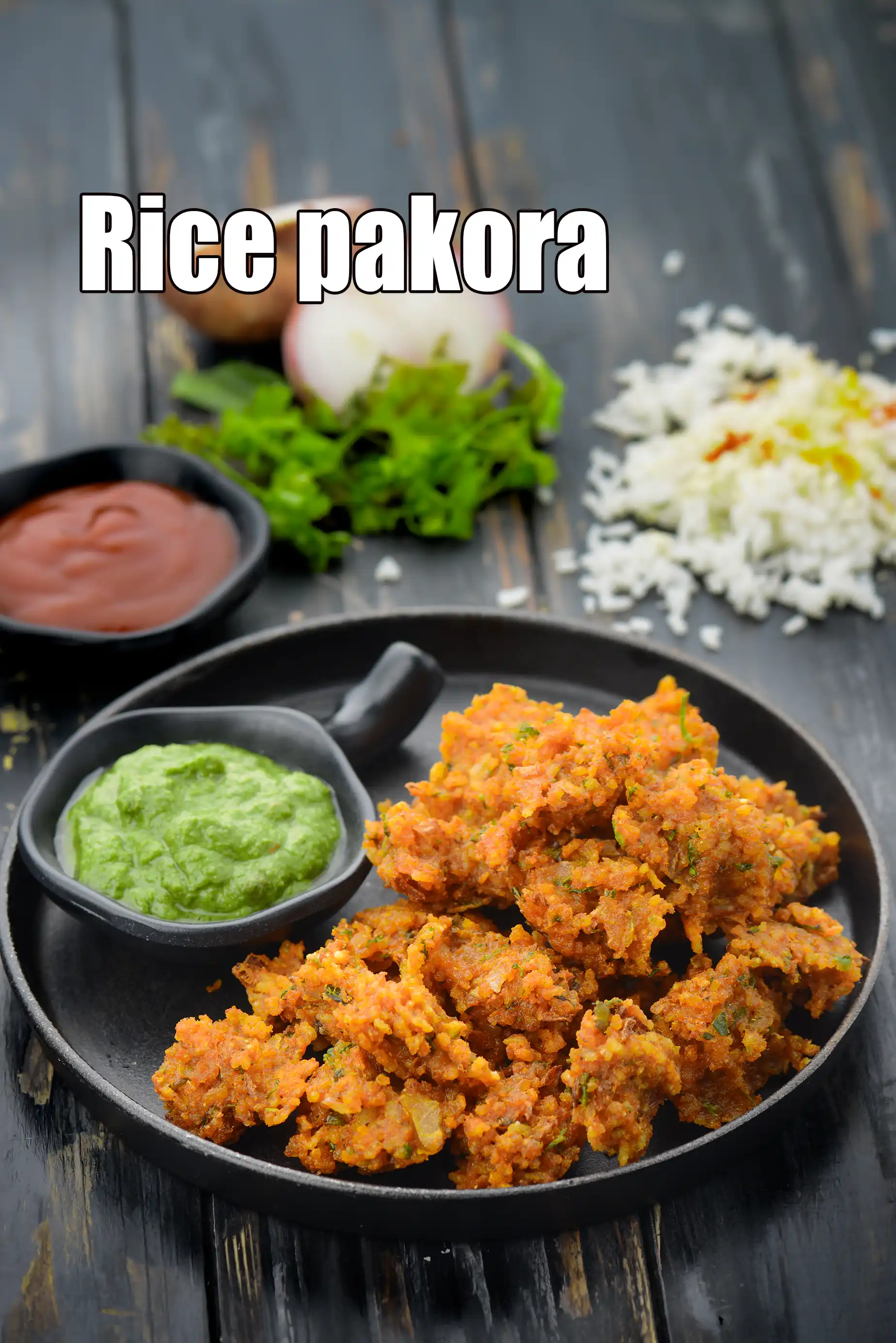 rice pakora recipe | chawal ke pakode | leftover rice snack | Indian style rice fritters |