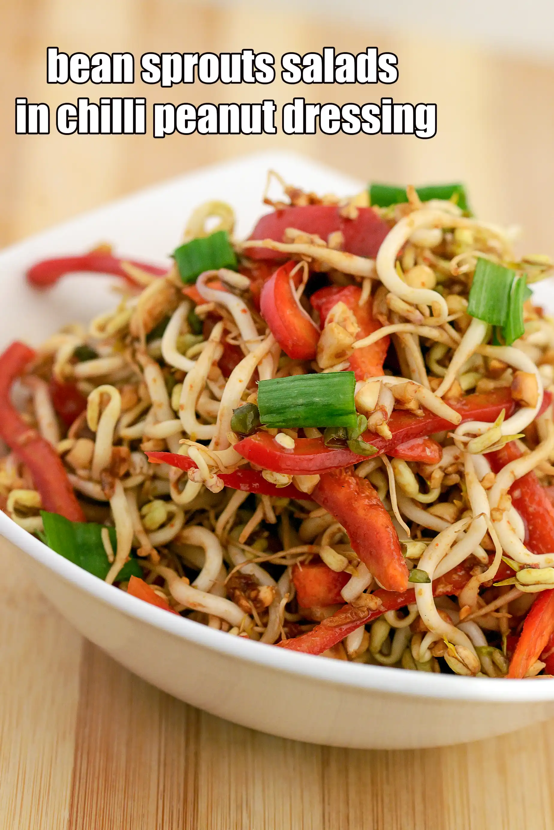 bean sprouts salads in chilli peanut dressing recipe | Thai bean sprouts salad recipe |