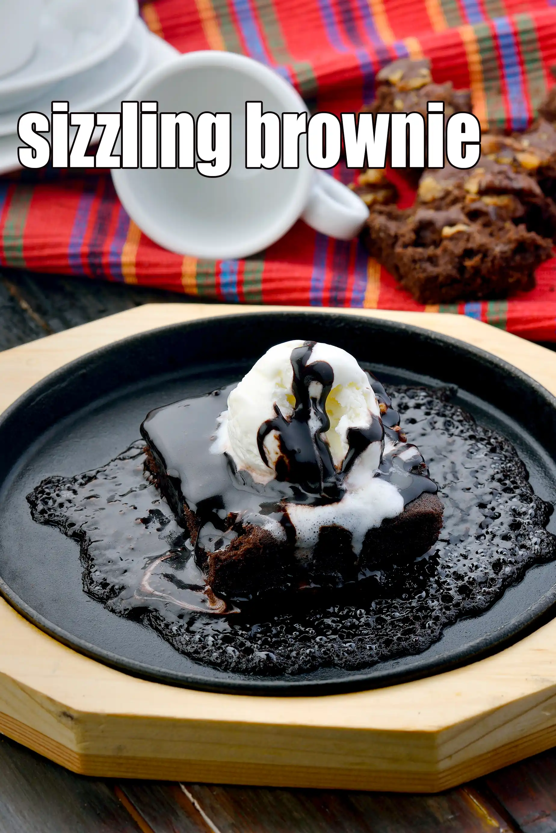 sizzling brownie recipe | eggless sizzling brownie | sizzling brownie with vanilla ice-cream |