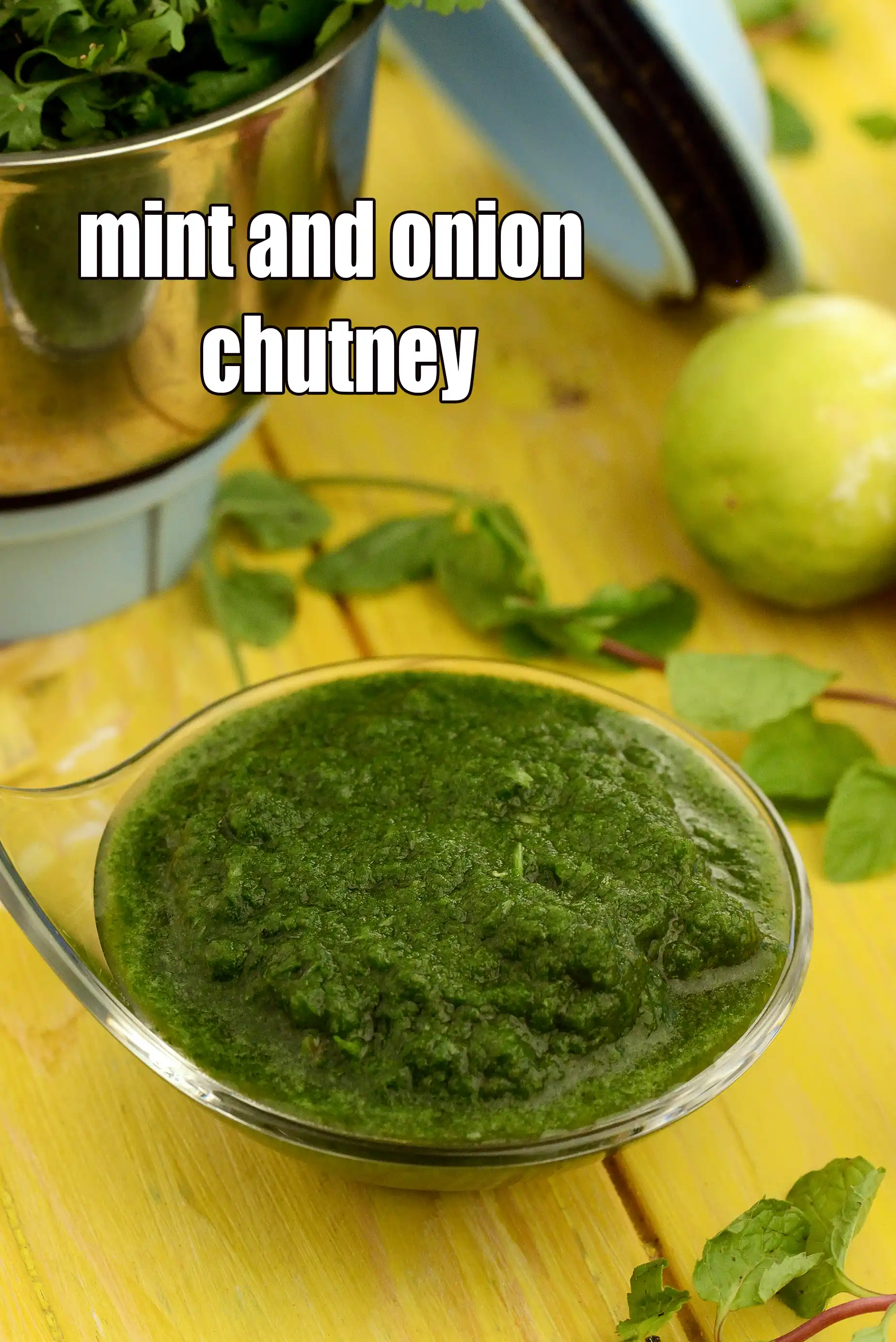 mint and onion chutney recipe | pyaz pudina chutney | onion mint chutney for Indian snacks | how to make pudina chutney with onions |