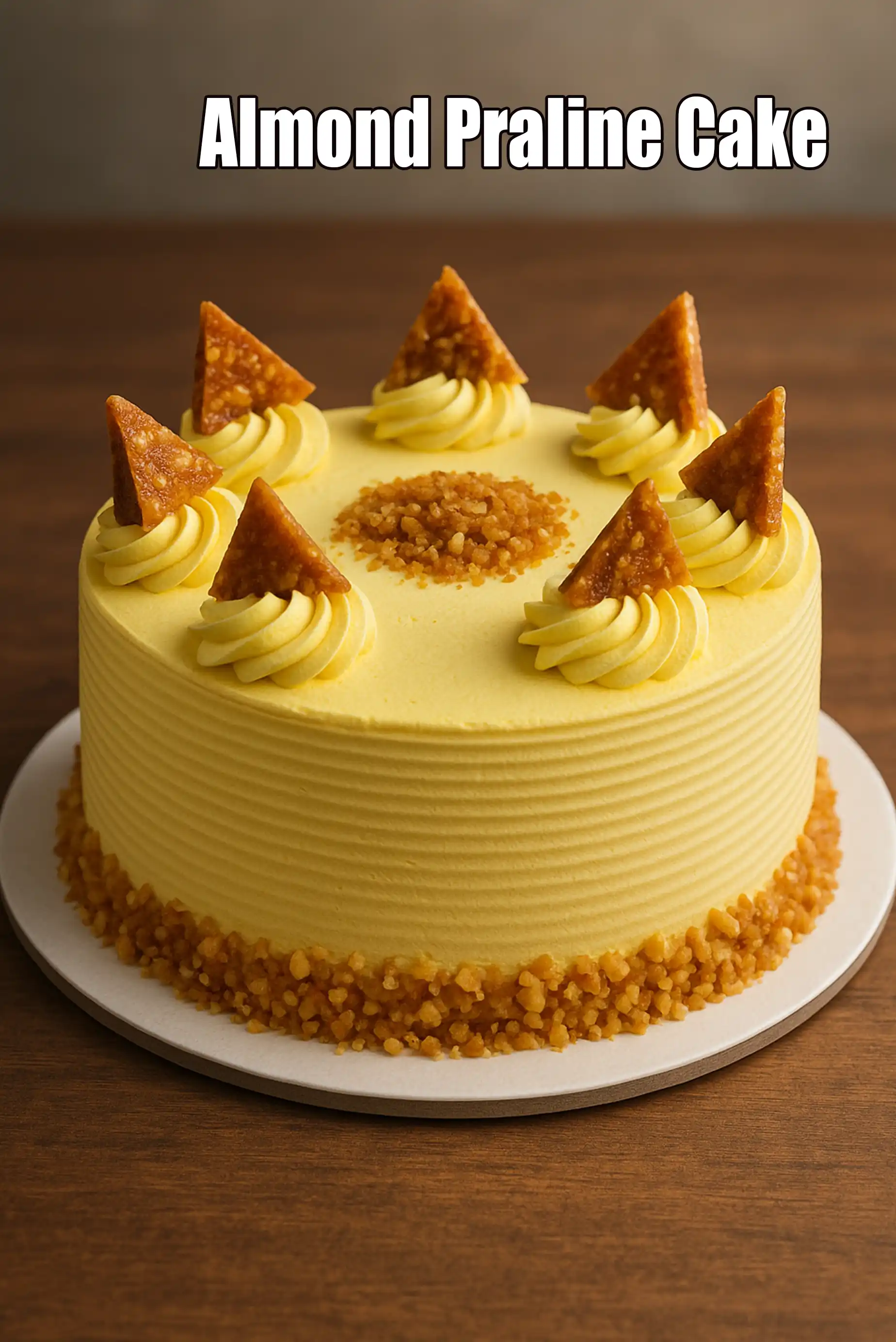Eggless Almond Praline Cake | Indian Vegetarian Almond Praline Cake |  Vegetarian Praline & Almond Sponge |