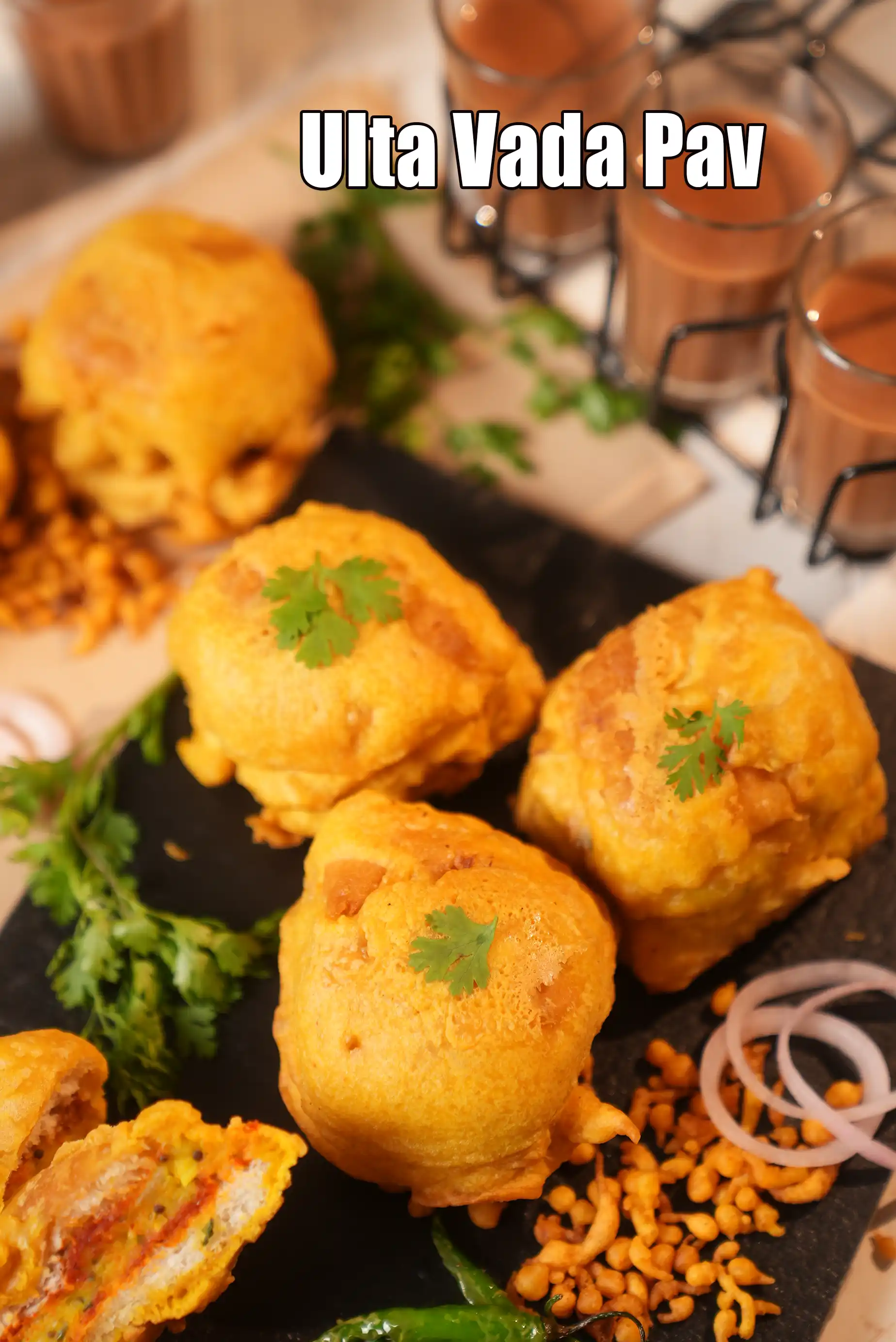 ulta vada pav recipe | inside out vada pav | popular street style vada pav | batata vada |