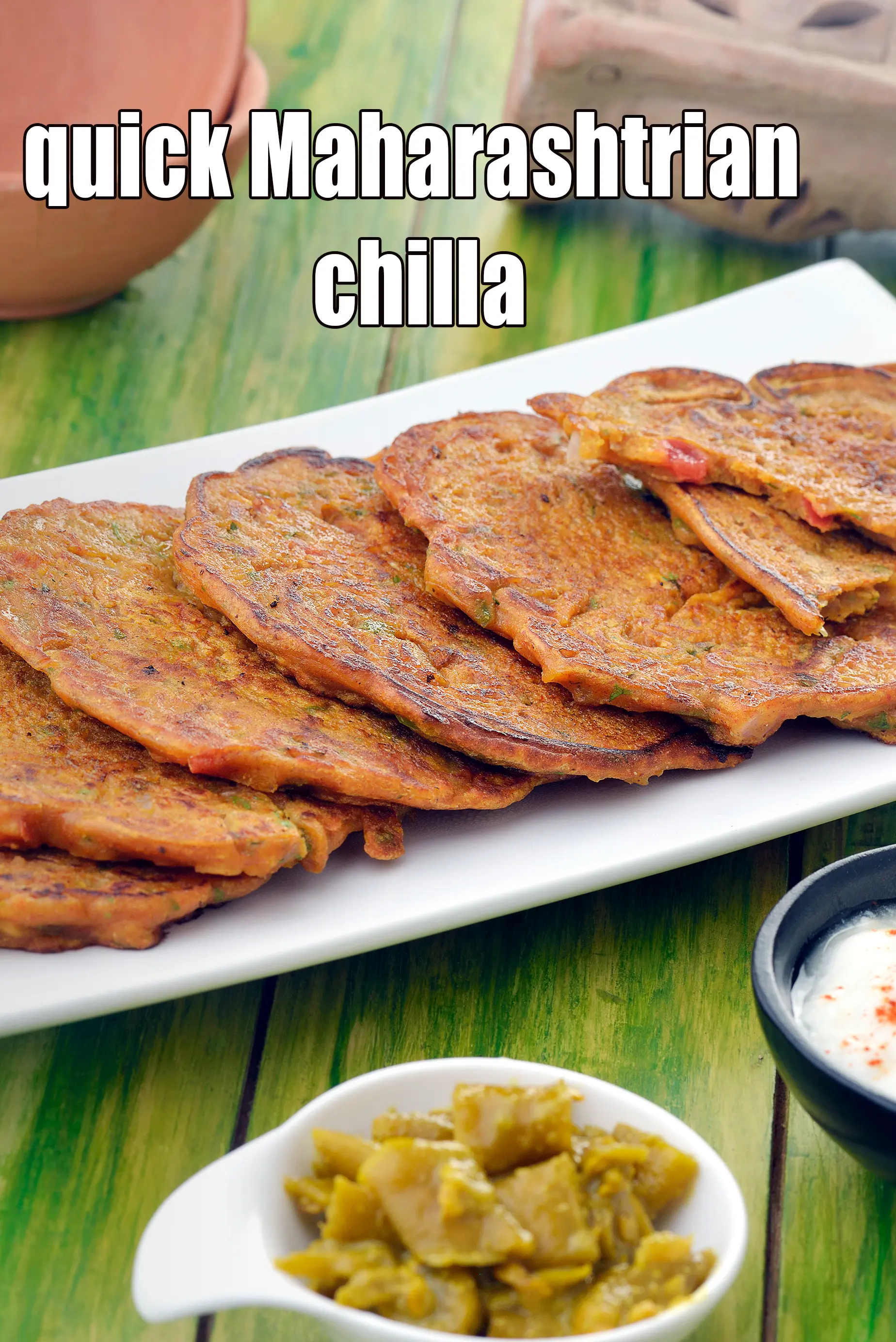quick Maharashtrian chilla recipe | healthy mixed flour dhirde | multi flour cheela |