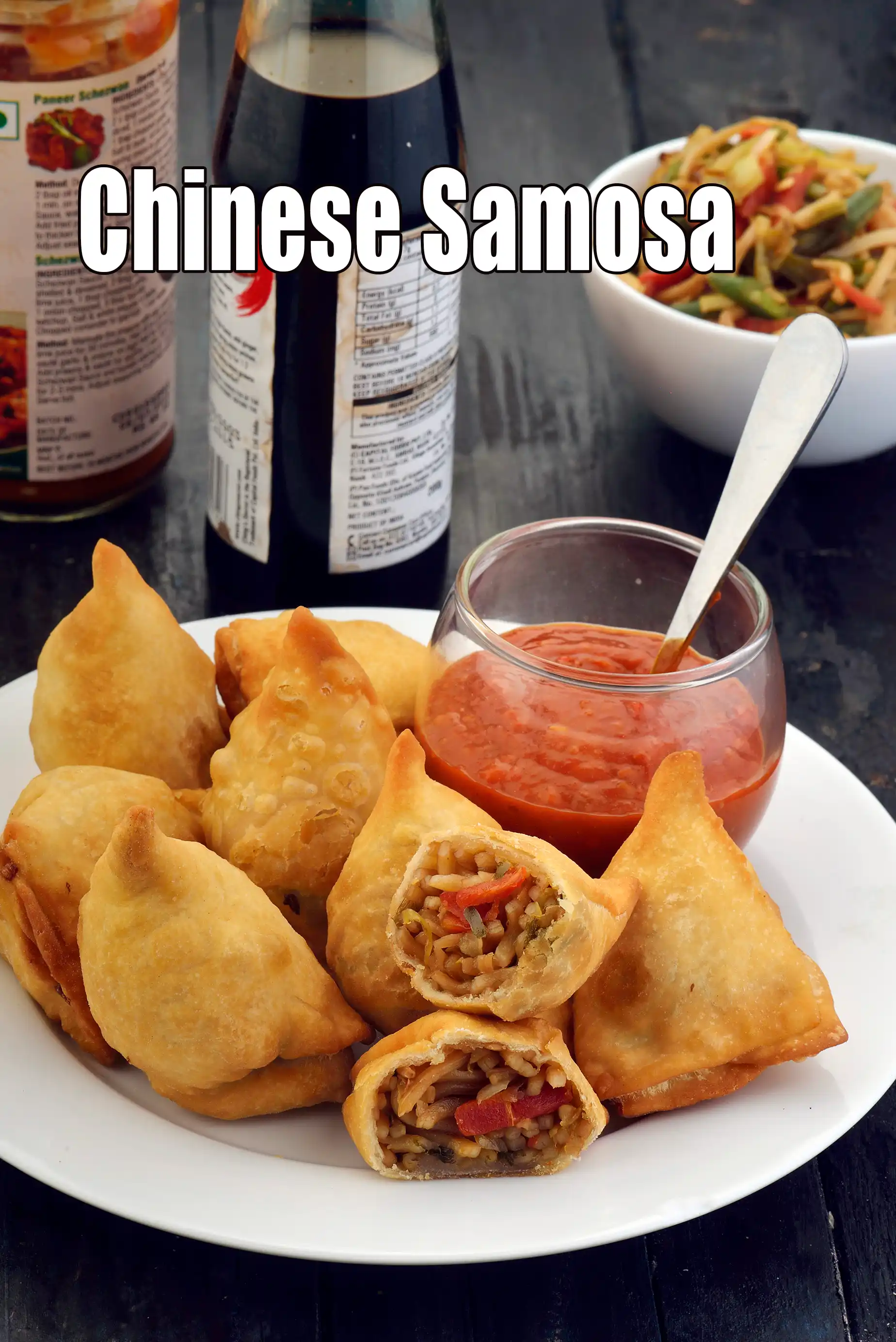 Chinese Samosa recipe | Vegetarian Indo Chinese Noodle Samosa |  Chow Mein Samosa |