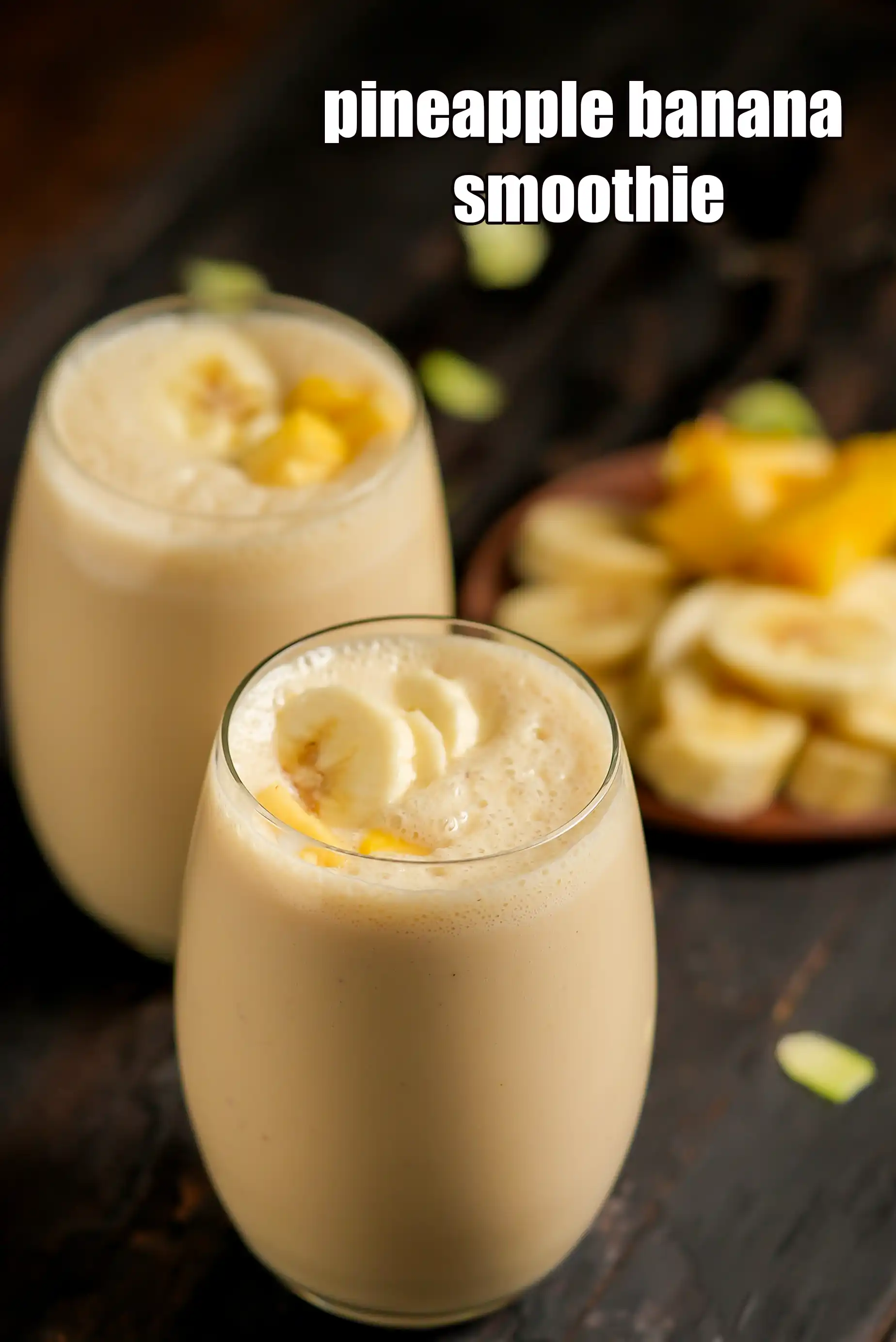 pineapple banana smoothie with ice cream recipe | Indian style banana pineapple smoothie |