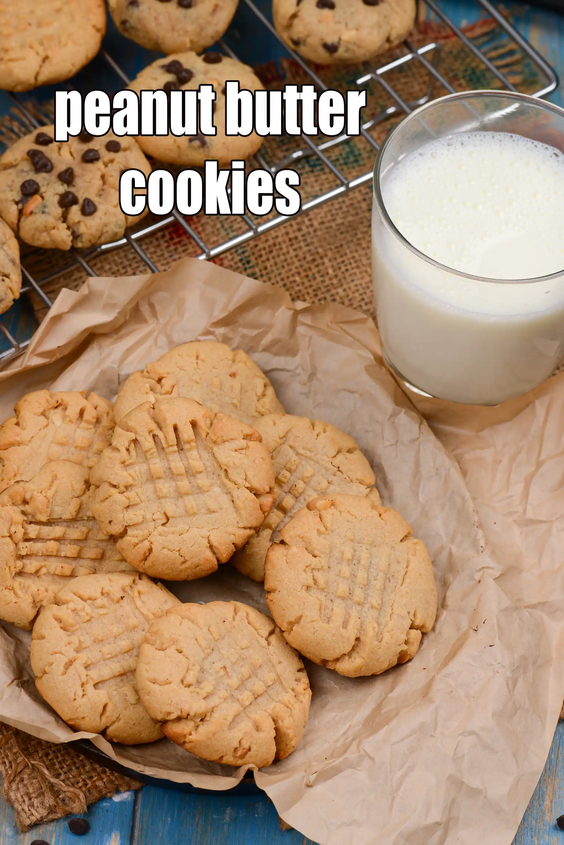 peanut butter cookies recipe | Indian chocolate chip peanut butter cookies | peanut butter cookies with eggs |