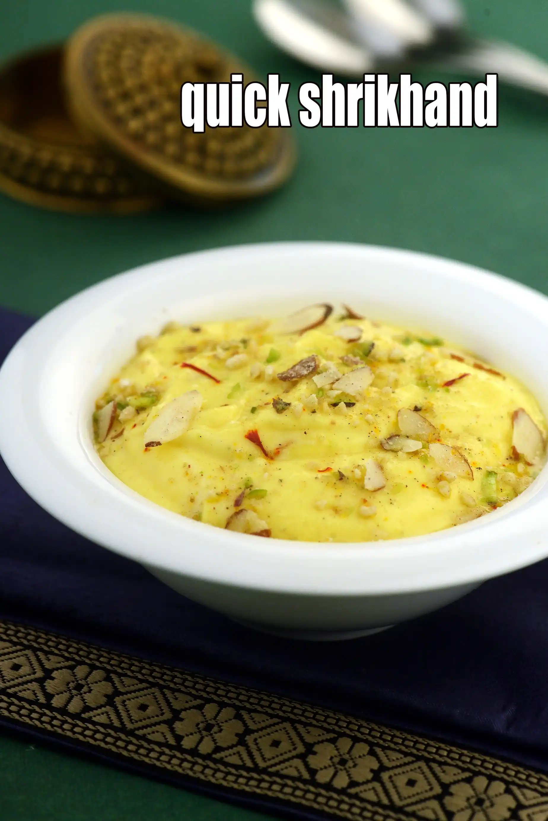 quick shrikhand recipe | 5 minutes shrikhand | shrikhand with greek yoghurt or full fat curds |