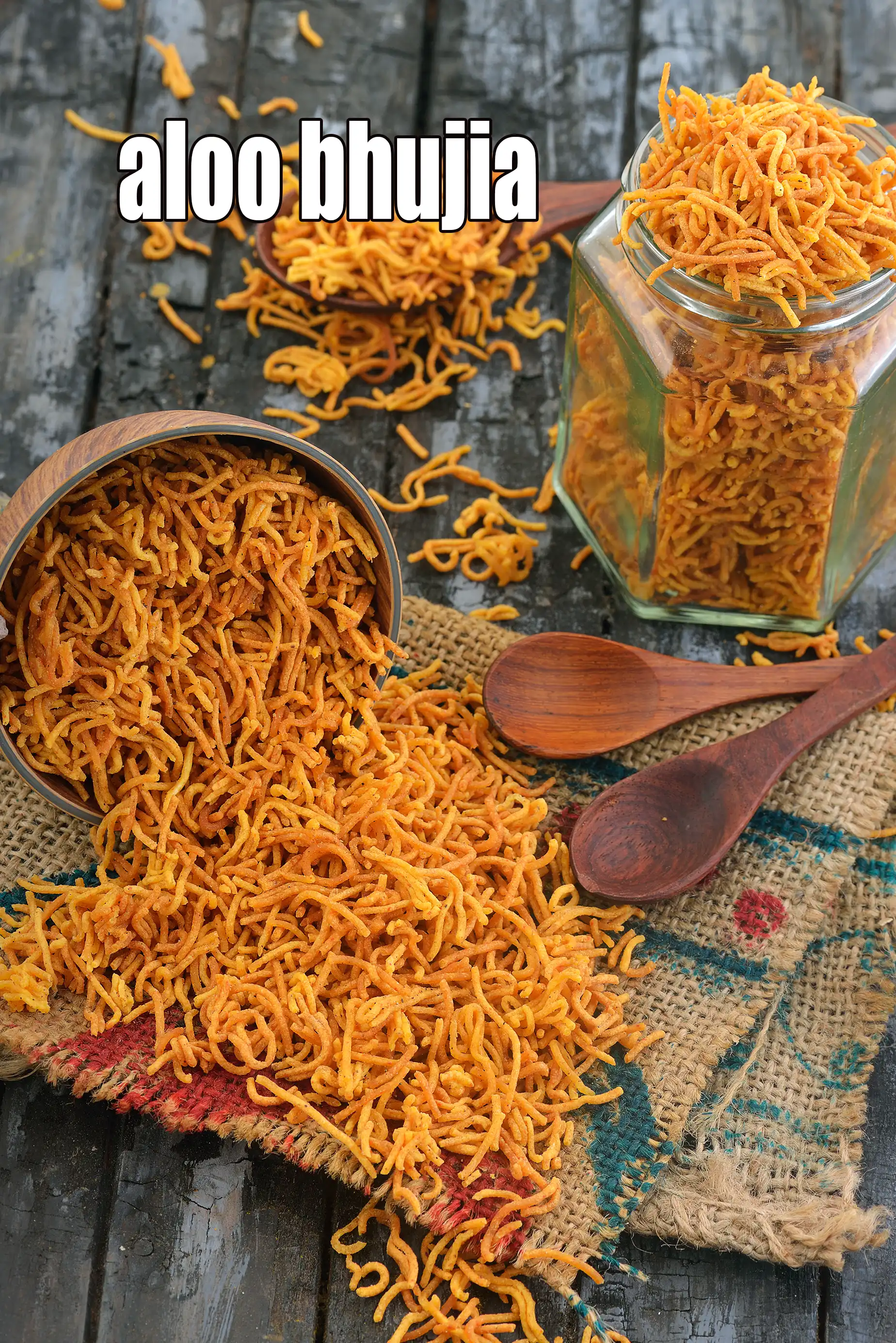 aloo bhujia recipe | crunchy aloo sev | aloo bhujia namkeen | potato sev Indian tea time snack |