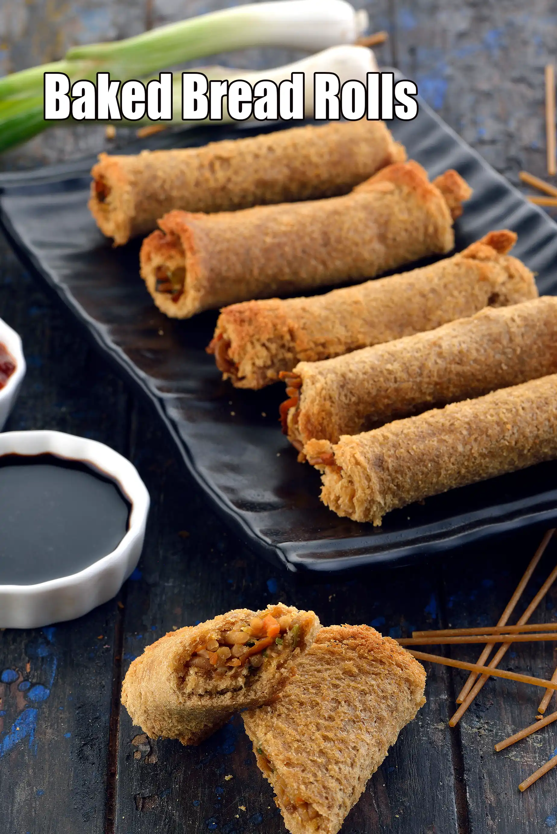 baked bread rolls recipe | veggie stuffed Indian bread rolls | no fry bread rolls |