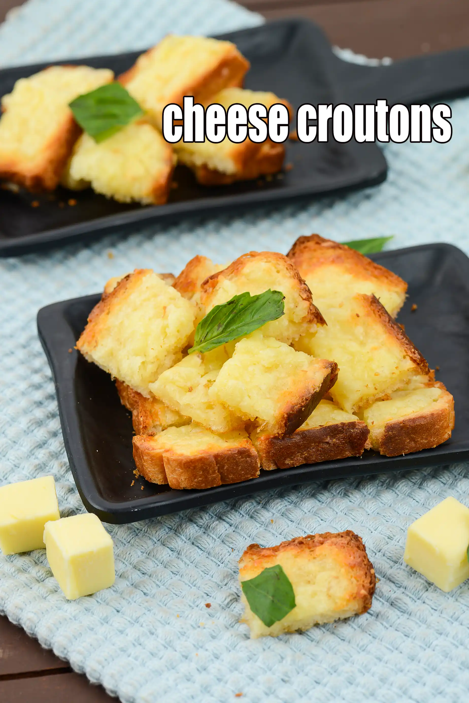 cheese croutons recipe | Indian cheesy croutons | baked cheese croutons for soup | homemade cheese croutons |