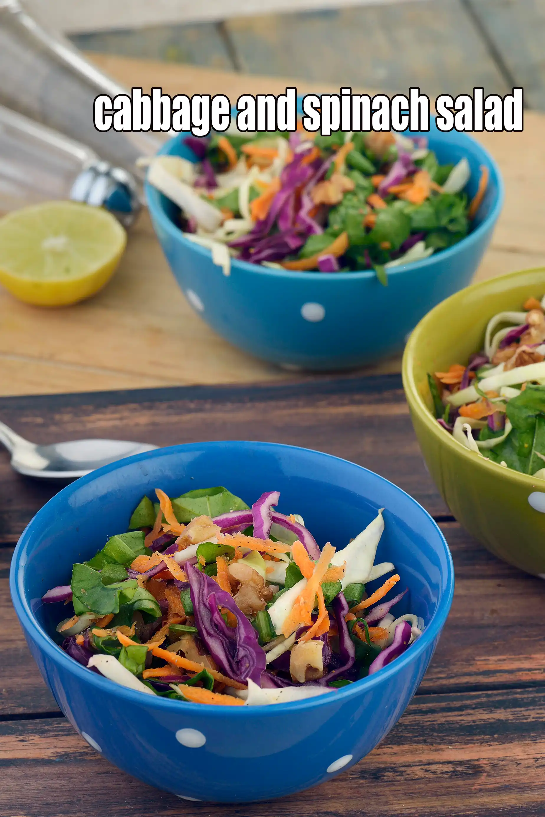 cabbage and spinach salad recipe | Indian cabbage, carrot?and spinach with garlic | zero oil healthy salad |