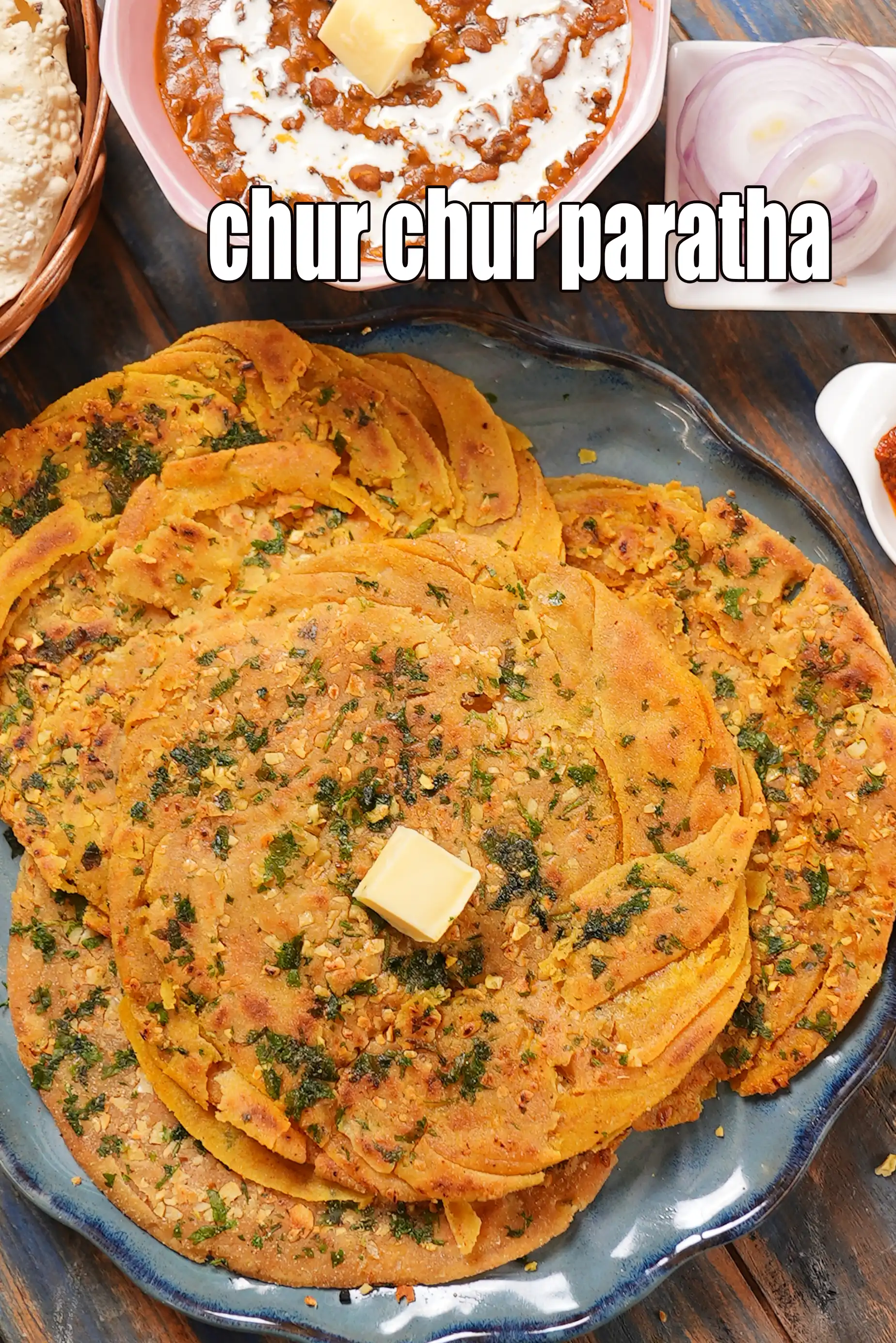 chur chur paratha | garlic chur chur roti | flaky masala paratha |