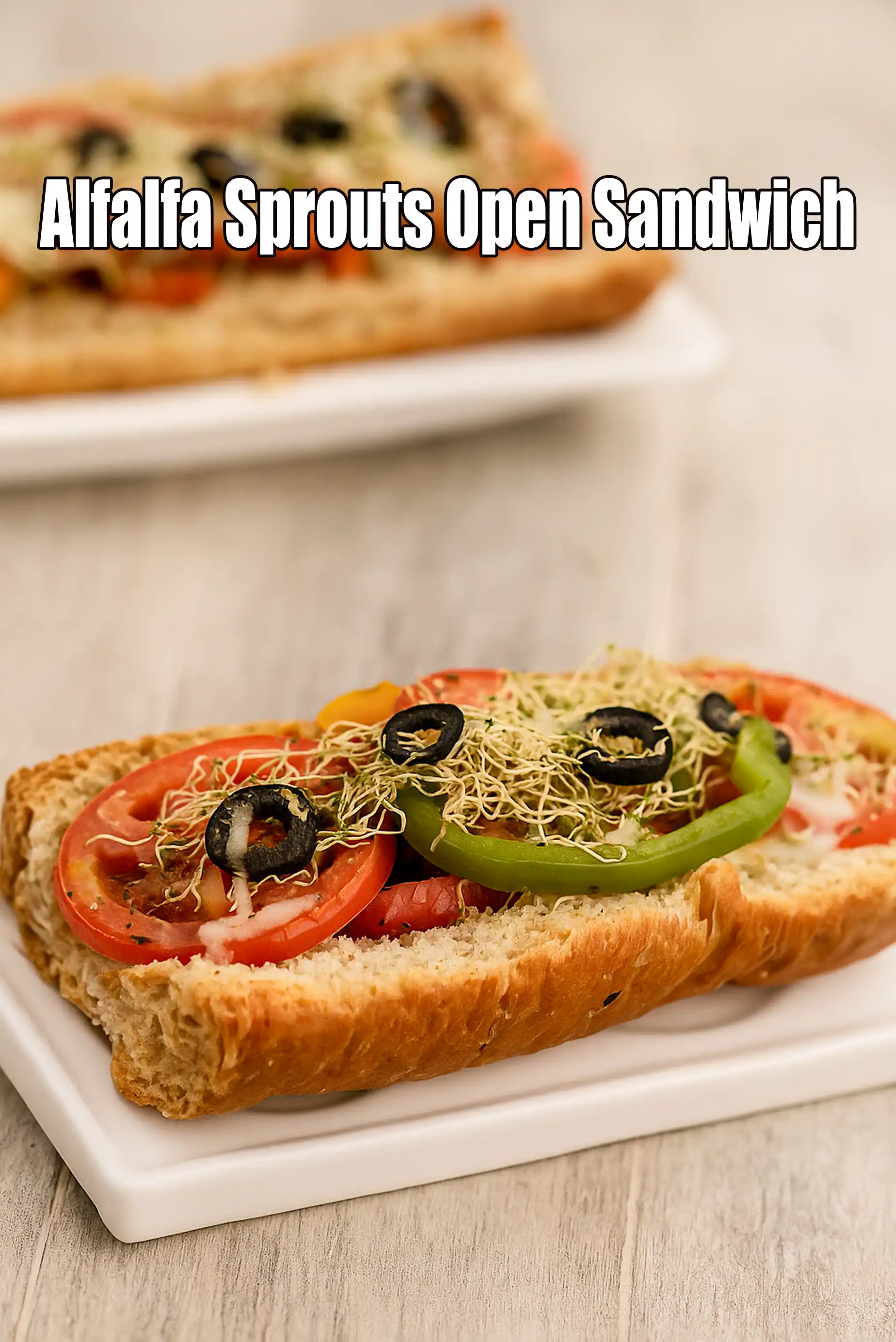 Alfalfa Sprouts Open Sandwich | Vegetable Sprouts Sandwich |  Sprouts Sandwich with Whole Wheat Bread |