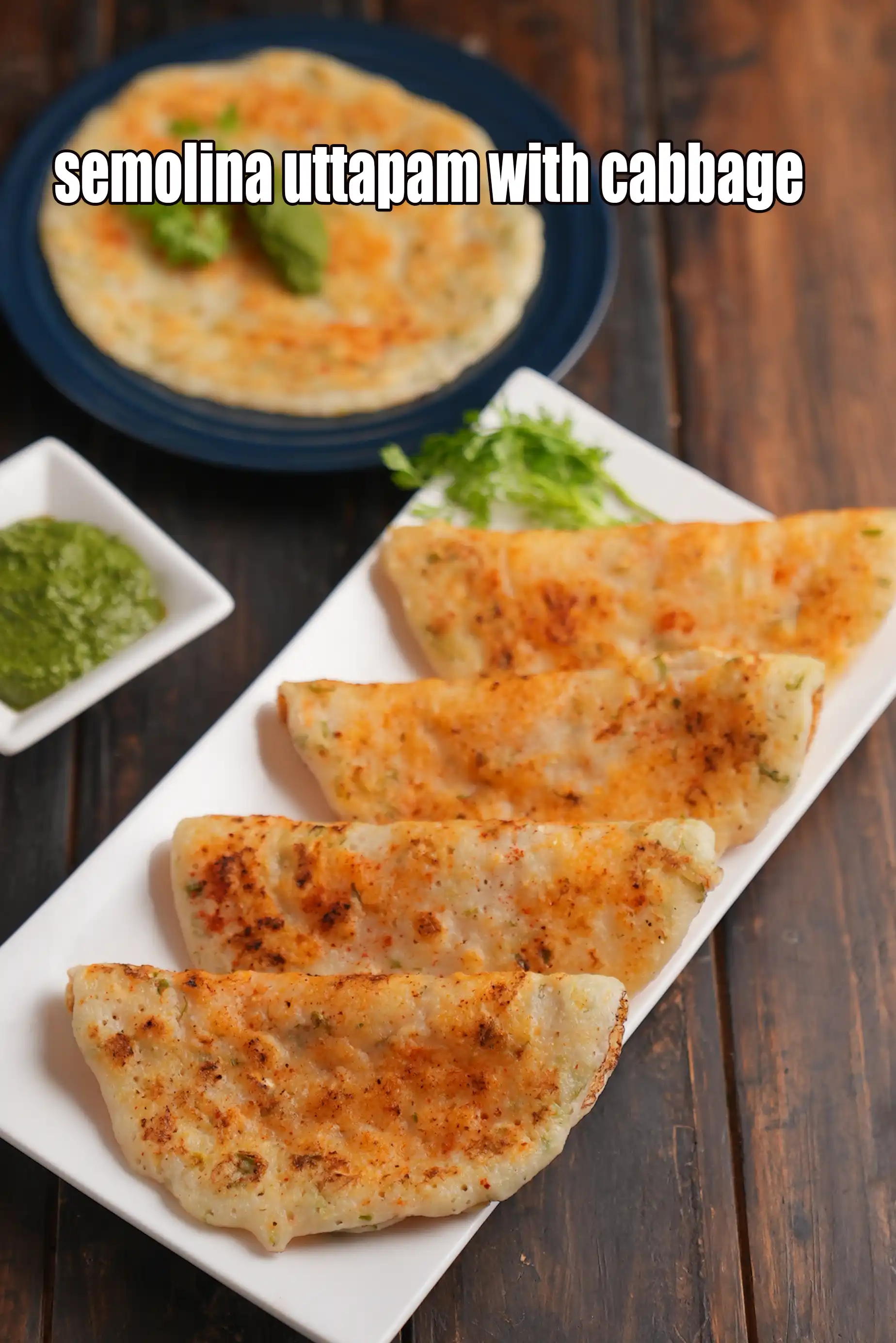 semolina uttapam with cabbage recipe | instant rava vegetable pancake |?sooji chilla with curds |?