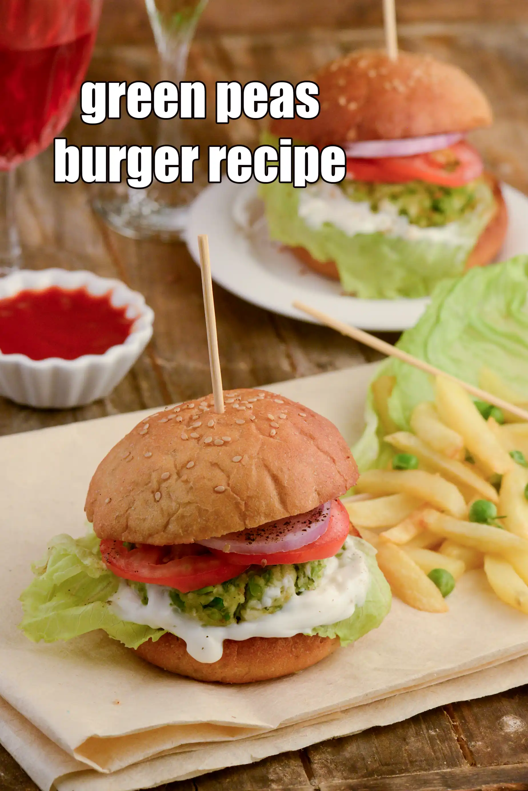 green peas burger recipe | paneer and green peas burger | easy Indian matar paneer veggie burger | tiffin box recipe |