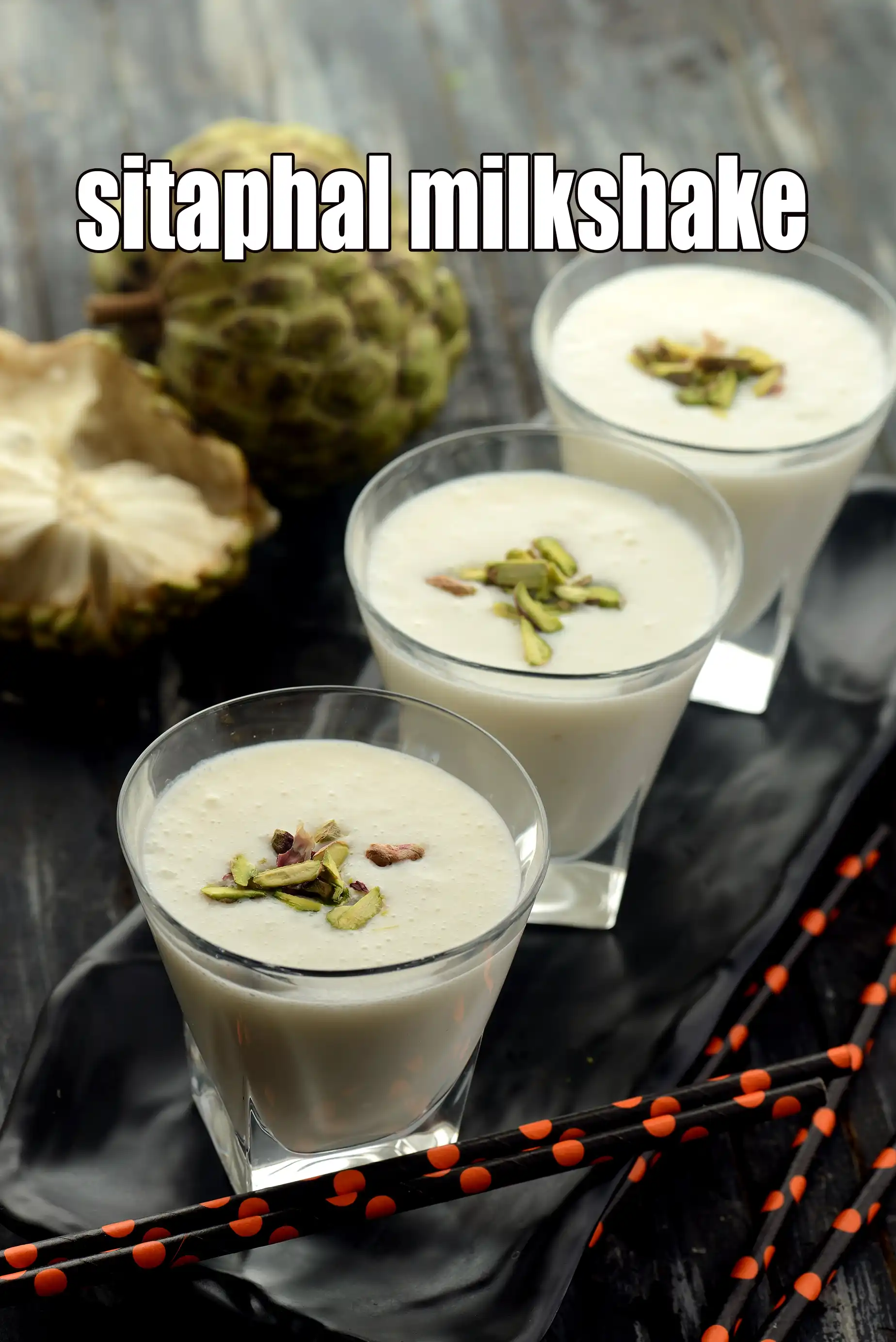 sitaphal milkshake recipe | custard apple milkshake |