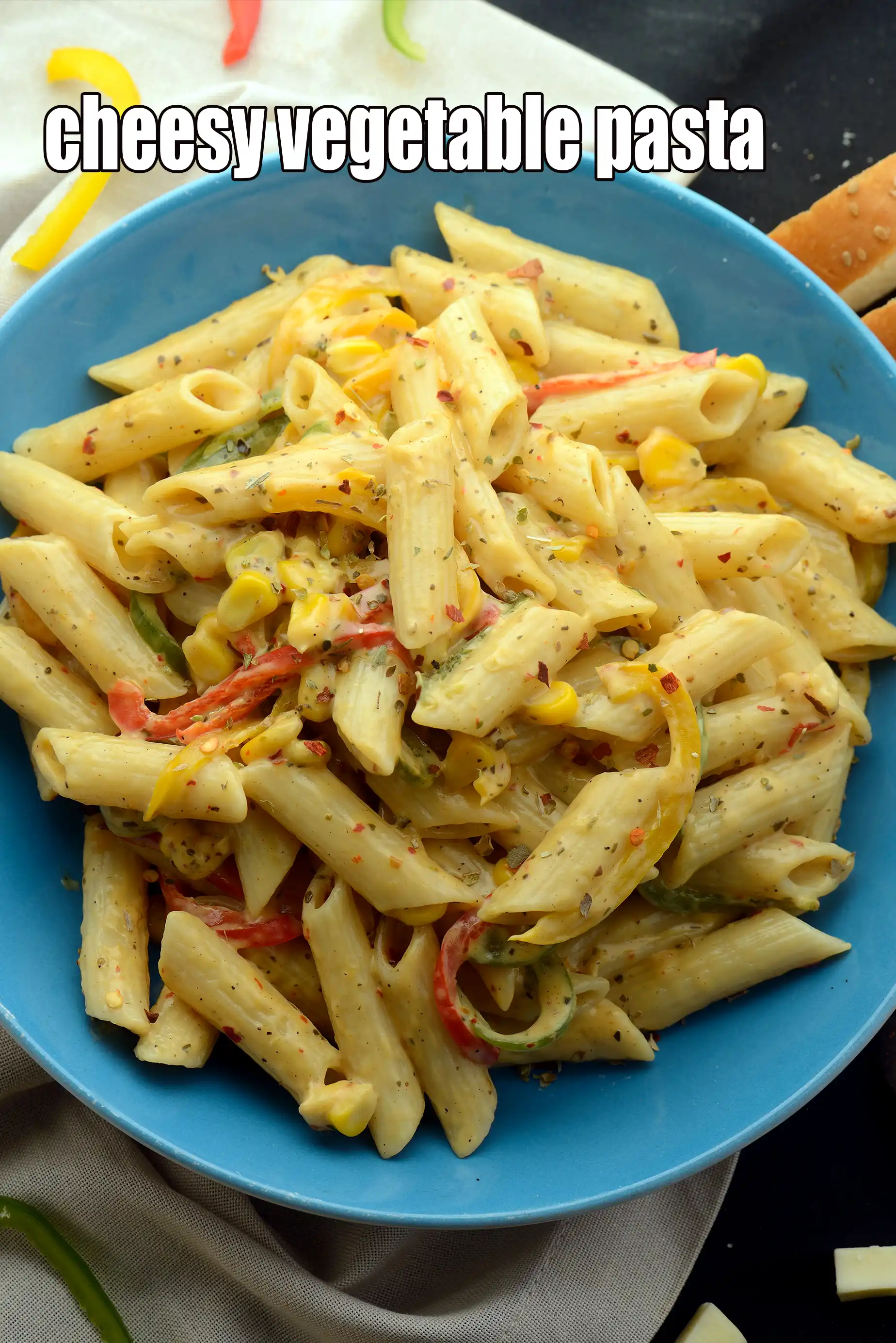 cheesy vegetable pasta recipe | quick kids cheesy vegetable pasta | Indian style cheese veg pasta |