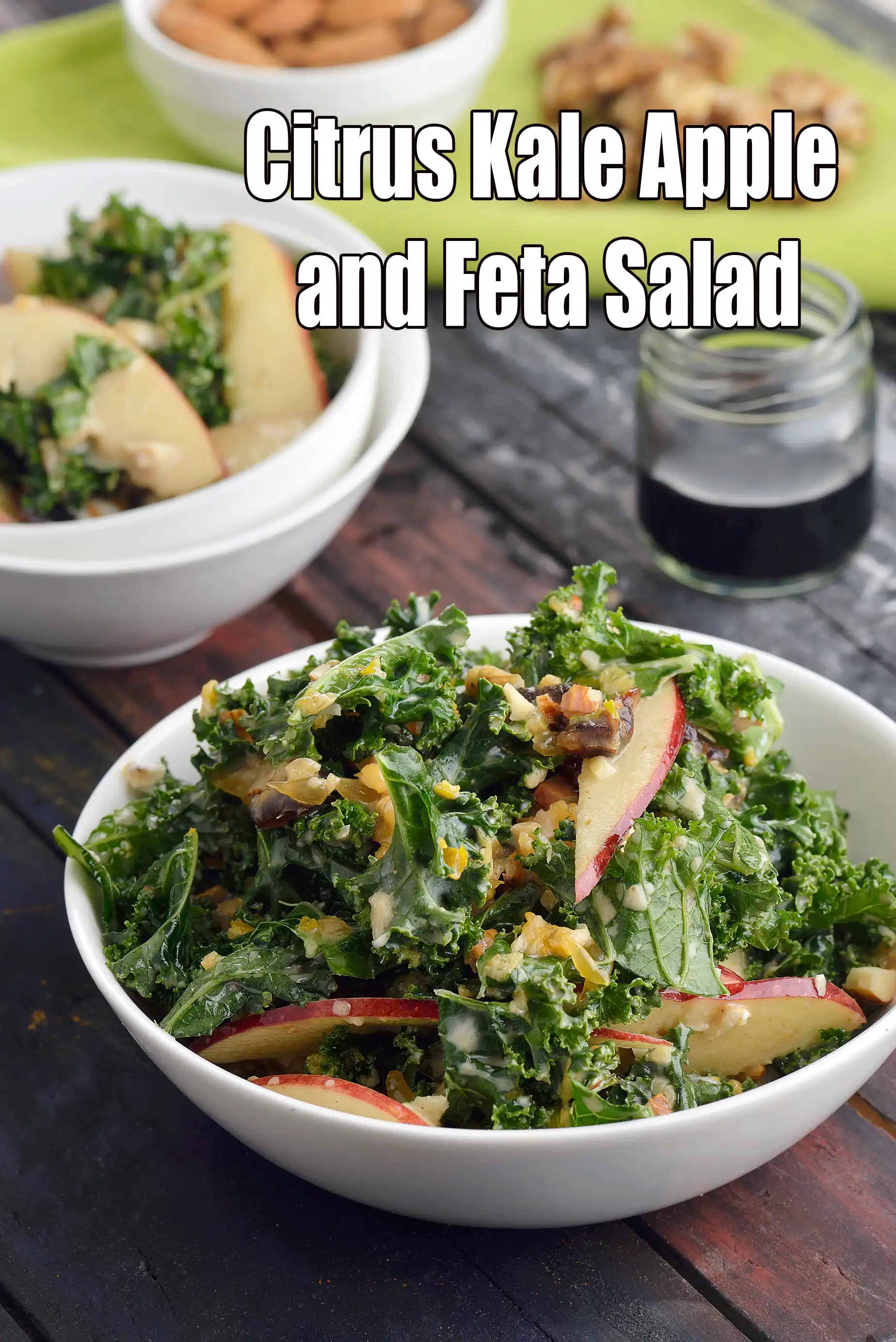 Citrus Kale Apple and Feta Salad