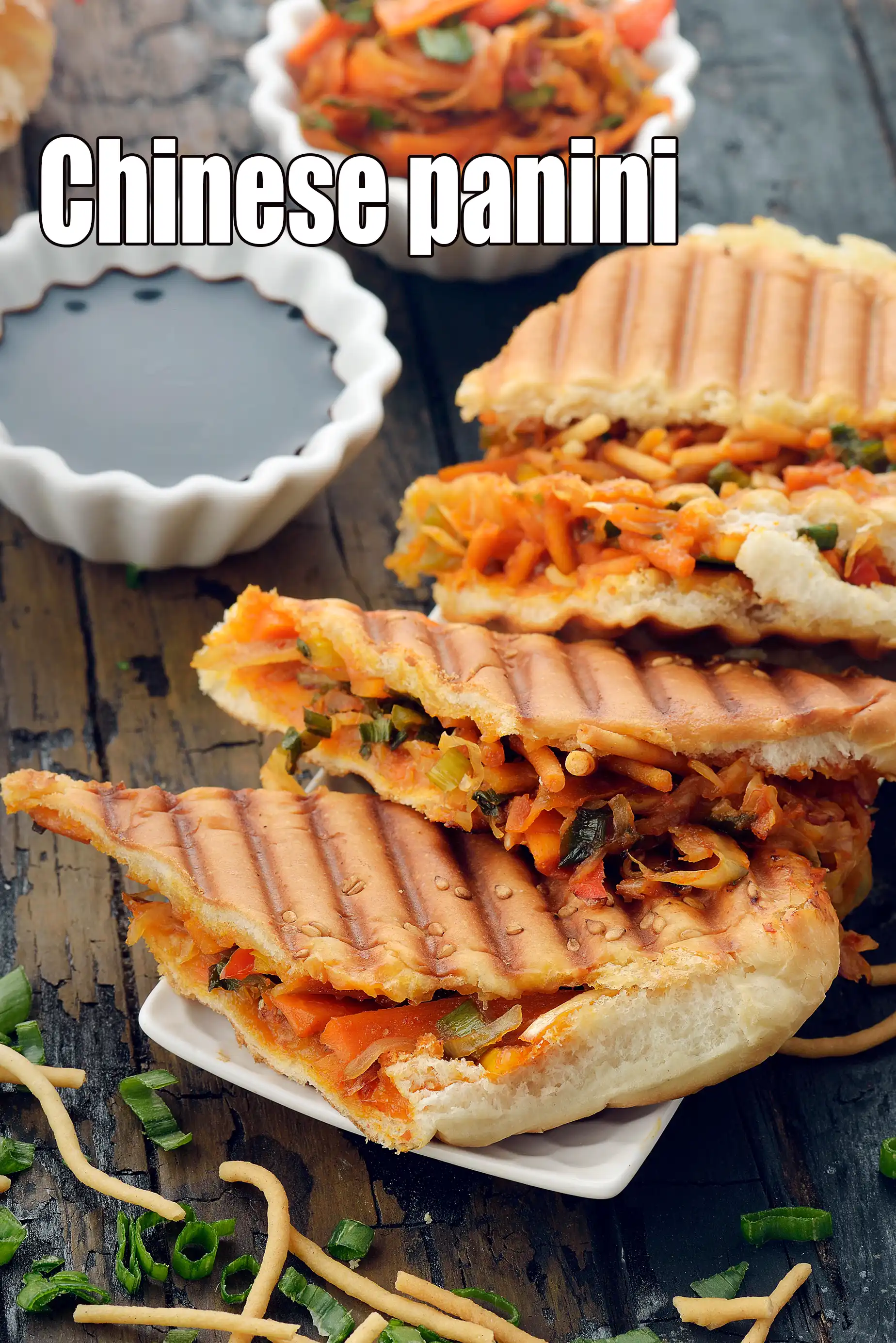 Chinese panini recipe | Indian style grilled panini | Indo Chinese style veg grilled panini | grilled vegetable panini |