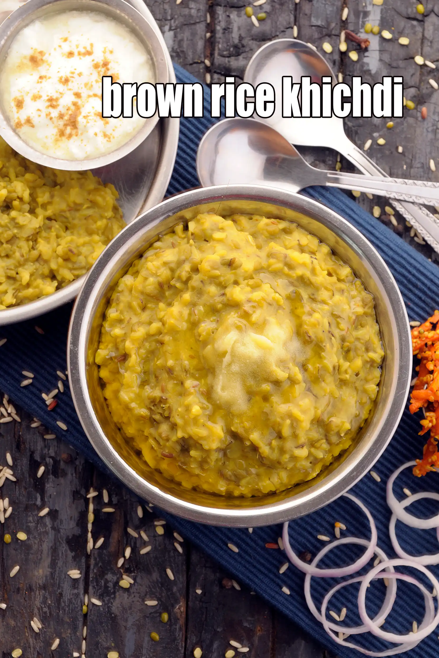 brown rice khichdi recipe | healthy brown rice and moong dal khichdi | brown rice khichdi in pressure cooker |