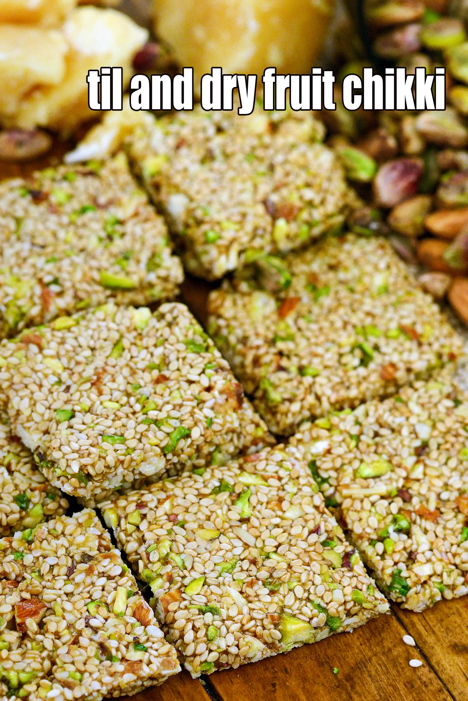 til and dry fruit chikki recipe | dry fruit til chikki | til dry fruit gud chikki | crispy til dry fruit chikki Sankranti recipe |