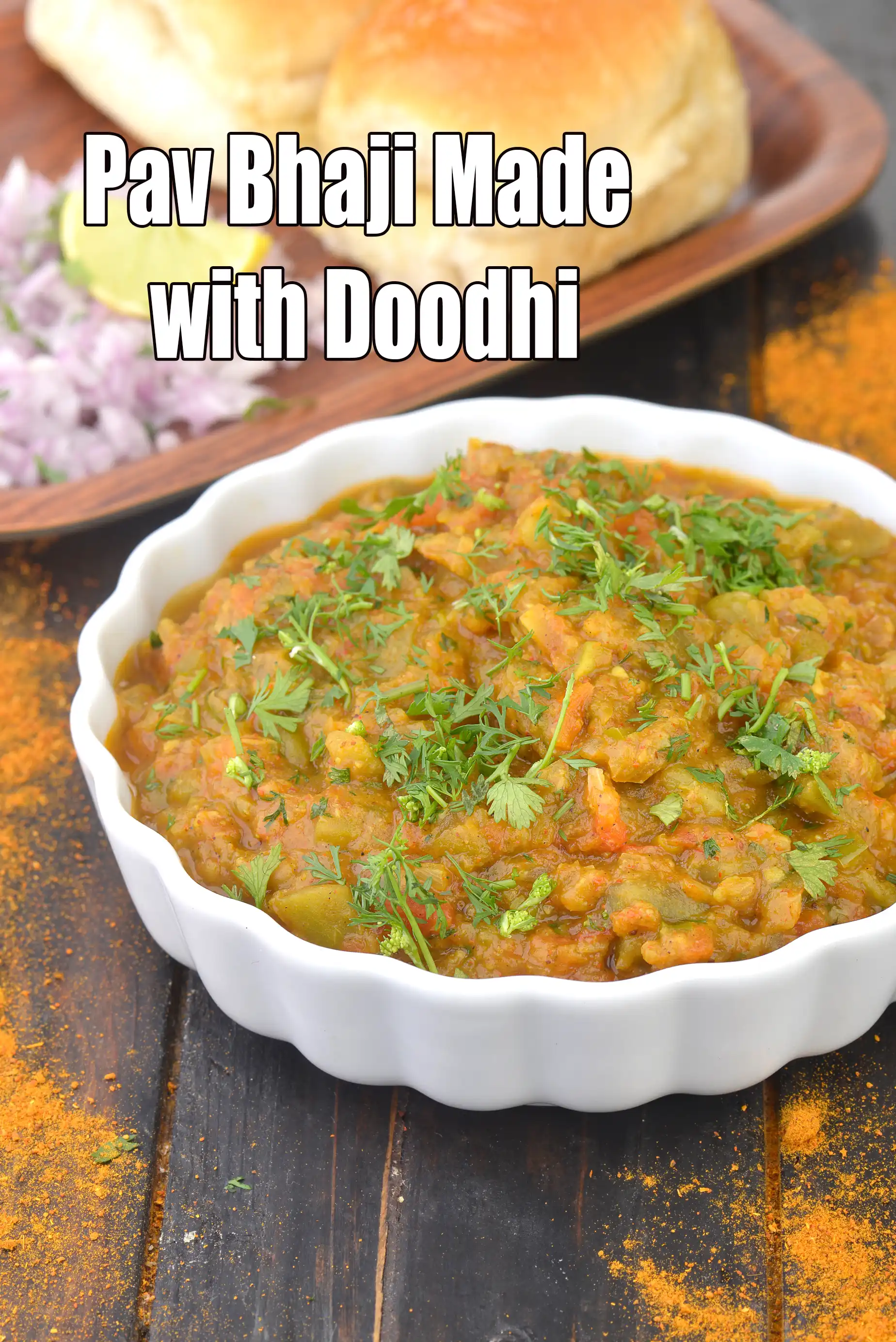 lauki pav bhaji recipe | pav bhaji with doodhi | bottle gourd pav bhaji | ghiya pav bhaji |