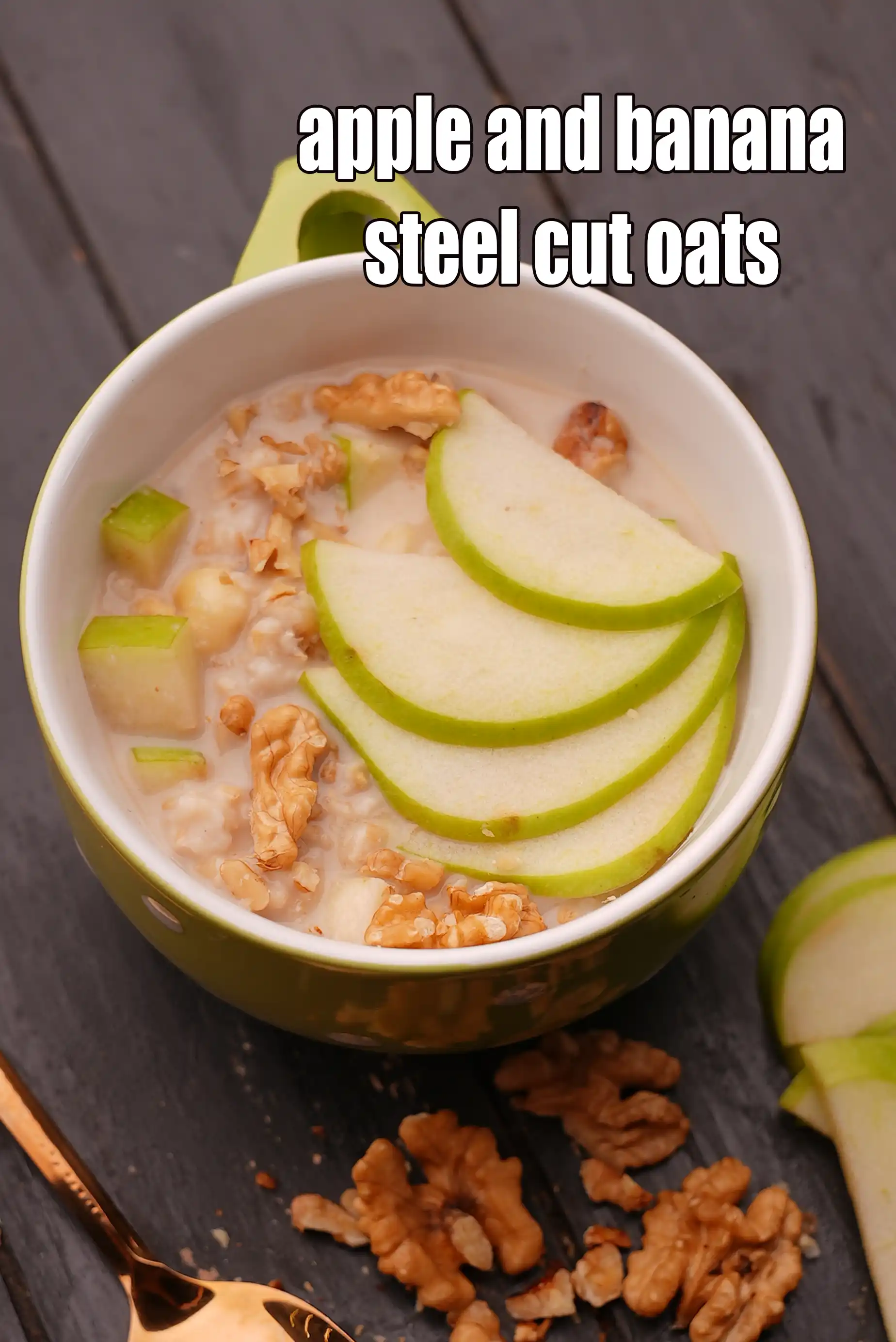 Apple And Banana Steel Cut Oats Recipe | Tarla Dalal