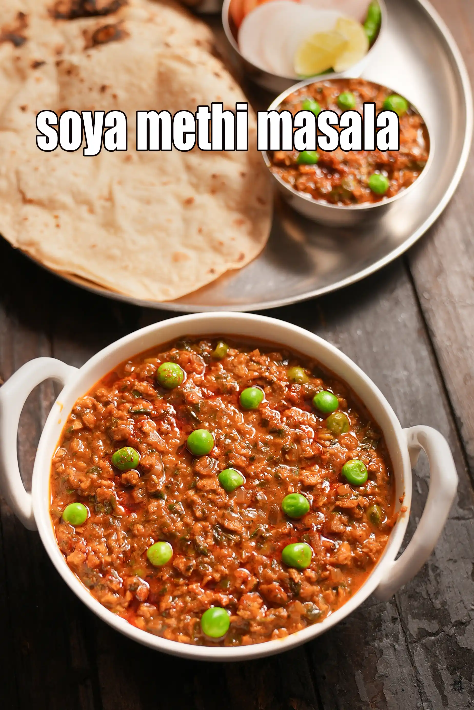Soya methi masala recipe | soya green peas methi ki sabzi | healthy soy methi masala |