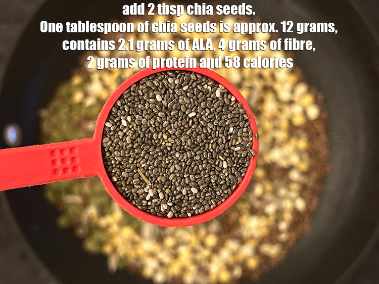 Step 5 – <p>Add 2 tbsp chia seeds. Chia seeds have a high mucilage content, meaning they absorb …