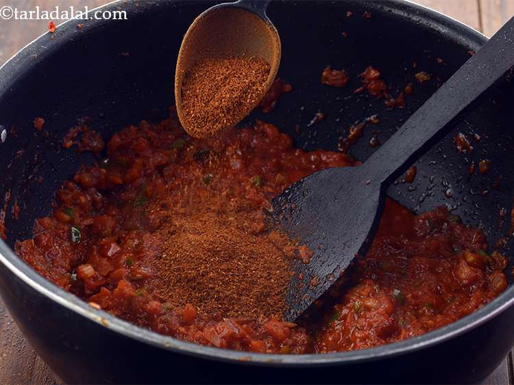 Step 19 – <p>Add the salt to taste and pav bhaji masala. Refer our <a href="https://www.tarladalal.com/Pav-Bhaji-Masala-Homemade-Pav-Bhaji-Masala-40578r">recipe of pav …