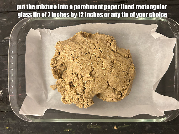 Step 21 – <p>Put the mixture into a parchment paper lined rectangular glass tin of 7 inches by …