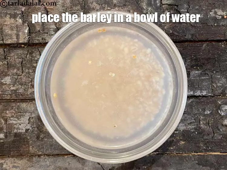 Step 4 – <meta charset="UTF-8" />Place the barley in a bowl of water. You can see that there …