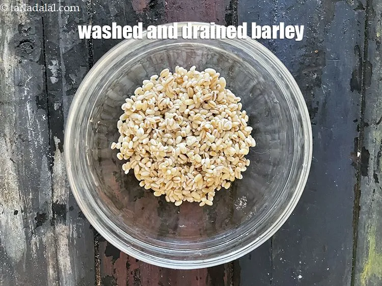 Step 7 – Washed and drained barely. This now can be used in making barley corn salad.
