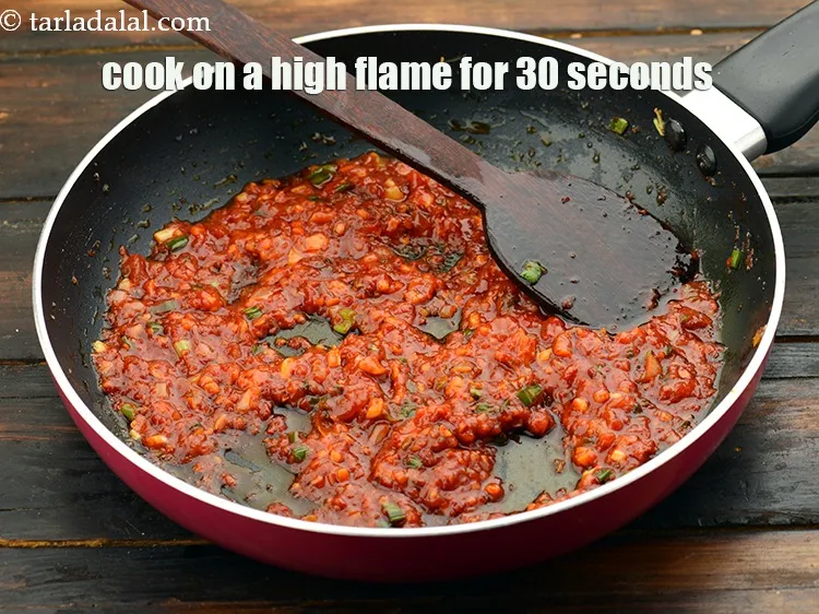 Step 34 – Cook on a high flame for 30 seconds.