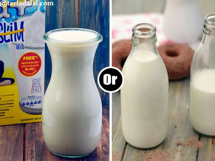 Step 4 – You can make you choice between full fat milk or low fat milk.