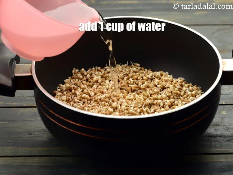 Step 31 – <p>Cooking of matki sprouts using exact water proportion is very important.</p>