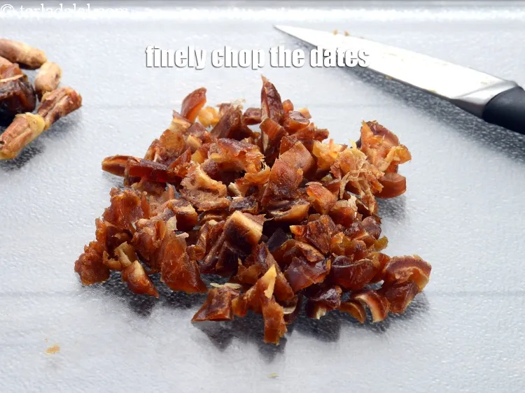 Step 4 – Finely chop the dates.