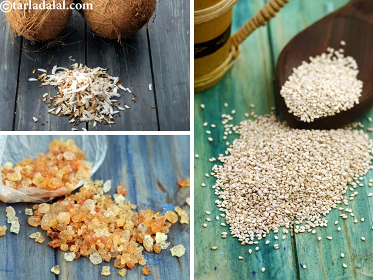 Step 20 – You can also add roasted gaund, sesame seeds, kopra, etc to make atta ladoos more …