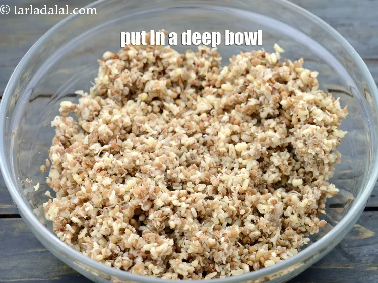 Step 12 – Transfer the coarse mixture into a deep bowl.