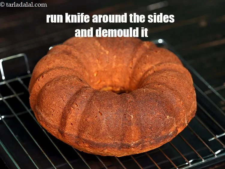 Step 22 – Run knife around the sides and invert the cake carefully and demould it.