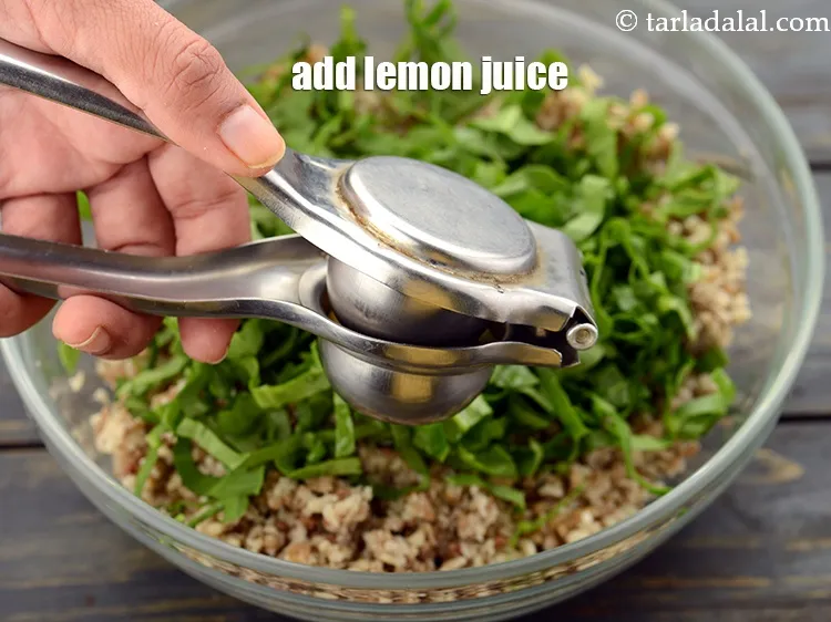 Step 14 – Add 2 tsp&nbsp;<a href="https://www.tarladalal.com/glossary-lemon-juice-numbi-ka-ras-nimbu-ka-juice-471i">lemon juice</a>.&nbsp;Lemon is a very good source of&nbsp;<a href="https://www.tarladalal.com/recipes-for-Vitamin-C-Rich-Indian-Recipes-804">Vitamin C</a>&nbsp;and thus helps …