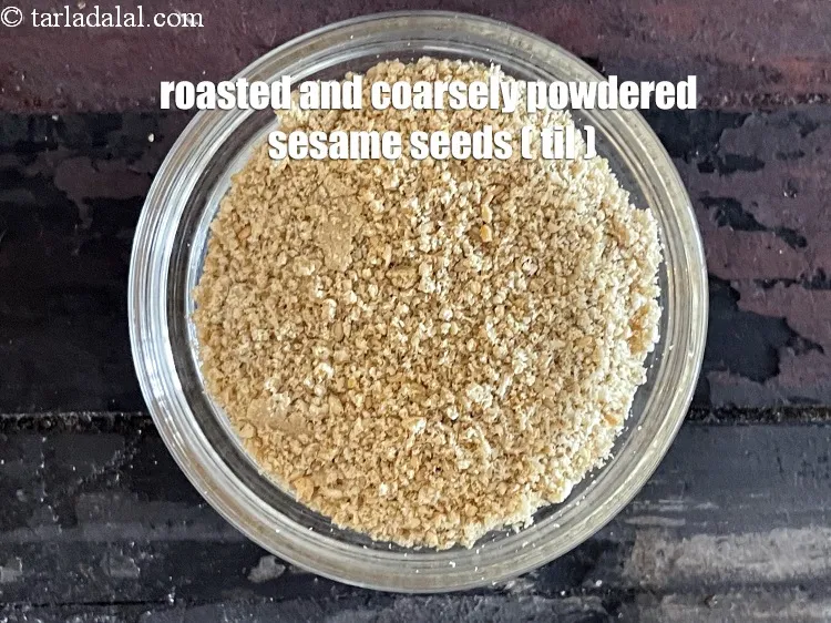 Step 9 – Roasted and coarsely powdered sesame seeds (til).