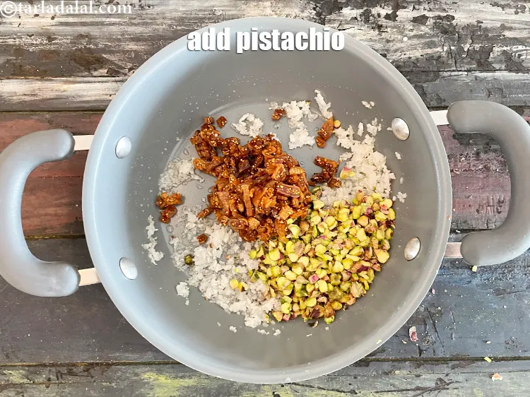 Step 14 – Add&nbsp;<meta charset="UTF-8" />1/3 cup&nbsp;<a href="glossary-chopped-pistachios-893i">chopped pistachios</a>.