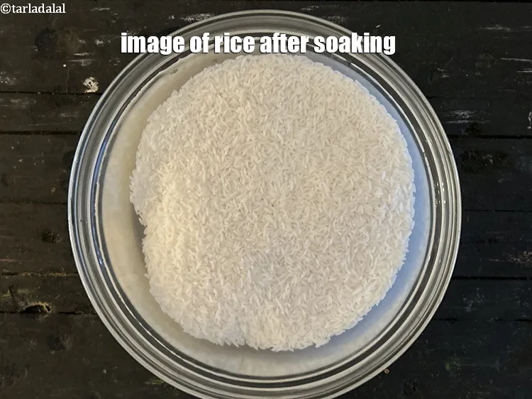 Step 40 – Image of rice after soaking.