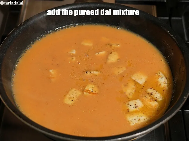 Step 25 – <meta charset="UTF-8" /> Add the pureed dal mixture.