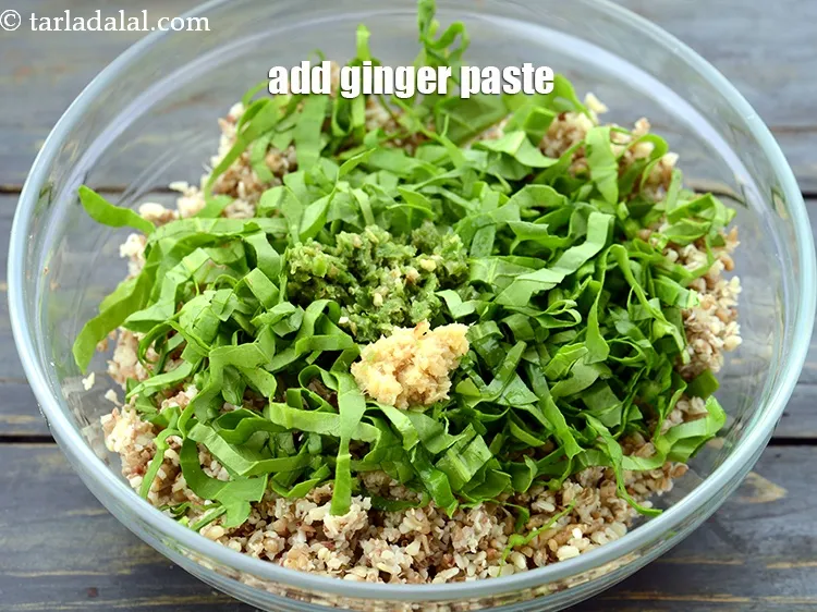 Step 16 – Add 1 tsp&nbsp;<a href="https://www.tarladalal.com/glossary-ginger-paste-adrak-ki-paste-457i">ginger (adrak) paste</a>.&nbsp;<a href="https://www.tarladalal.com/recipes-using-ginger-453">Ginger</a>&nbsp;is an effective cure for congestion,&nbsp;<a href="https://www.tarladalal.com/recipes-for-Home-Remedies-for-sore-throat-throat-pain-474">sore throat</a>,&nbsp;<a href="http://www.tarladalal.com/recipes-for-Home-Remedies-for-Cough-Colds-467">cold …