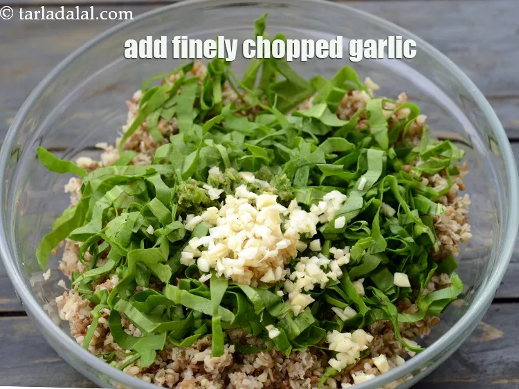 Step 17 – <span style="font-size:11.0pt"><span style="font-family:"Calibri",sans-serif">add </span></span>1 tbsp&nbsp;finely&nbsp;<a href="https://www.tarladalal.com/glossary-chopped-garlic-790i">chopped garlic (lehsun)</a><span style="font-size:11.0pt"><span style="font-family:"Calibri",sans-serif">.&nbsp;</span></span><a href="https://www.tarladalal.com/recipes-using-garlic-348">Garlic</a>&nbsp;has been proven to&nbsp;<a href="https://www.tarladalal.com/recipes-for-Low-Cholesterol--380">lower …