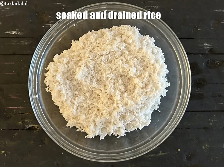 Step 42 – Soaked and drained rice.